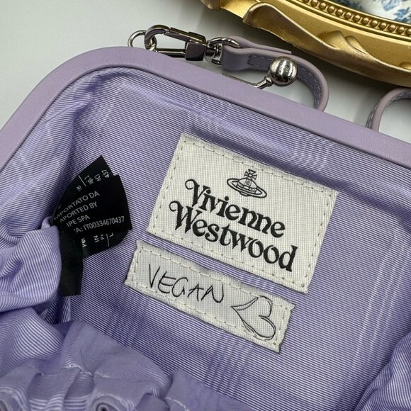 🆕 VIVIENNE WESTWOOD 🧿 NWOT Vivienne's Moire Leather Clutch Bag, AUTHENTIC - Picture 15 of 16